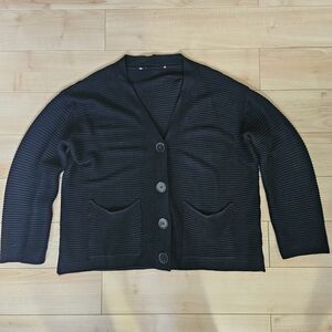 Zara Black Ribbed Cardigan
